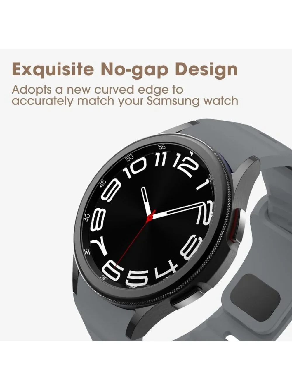 Men's Deep Grey Analog Sport Silicone Replacement Samsung Galaxy Classic Watch